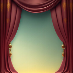 Wall Mural - Generative AI: curtains luxury Scene performance or background for web