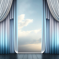 Wall Mural - Generative AI: curtains luxury Scene performance or background for web