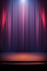 Wall Mural - Generative AI: curtains luxury Scene performance or background for web