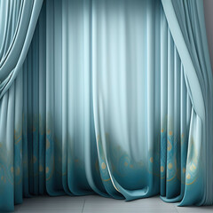 Wall Mural - Generative AI: curtains luxury Scene performance or background for web