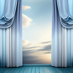 Wall Mural - Generative AI: curtains luxury Scene performance or background for web