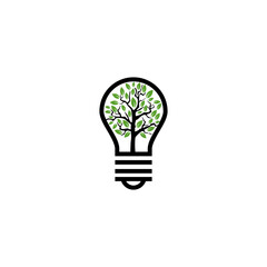 Poster - Idea Tree Icon Logo Design Element isolated on white background