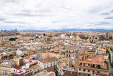 Fototapeta Morze - Panoramic view of the historic center of the city of Valencia from the tower of El Miguelete. Valencia - Spain