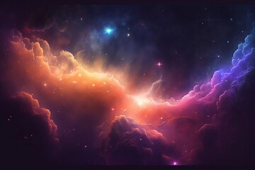 Wall Mural - a stunning display of color and space: gradient galaxy background - generative ai