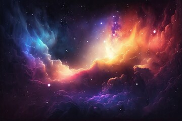Wall Mural - discover the wonders of the universe with gradient galaxy background - generative ai