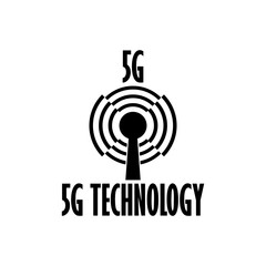 Sticker - 5G technology icon isolated on transparent background