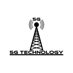 Sticker - 5G technology icon isolated on transparent background