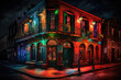 © Rarity Asset Club - Pubs and bars with neon lights in the French Quarter, New Orleans USA. Generative AI.