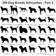 300 Dog Breeds Silhouettes Collection Set Part 2