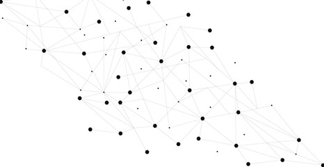 Black network. Abstract connection on white background. Network technology background with dots and lines for desktop. Ai system background. Abstract data concept. Line background, network technology