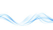 © lesikvit - Abstract blue smooth wave lines, on a white background. Design element.