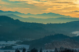 Fototapeta Na ścianę - winter mountain view just after sunset