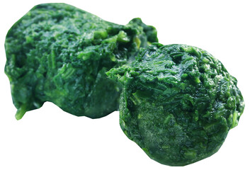 Wall Mural - Spinach cube as frozen product in a bowl