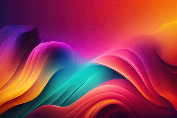 Wall Mural - Abstract background with colorful waves, abstract waves with rainbow colors. Generative AI