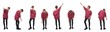 © Curto - various poses of same woman pointing on white background