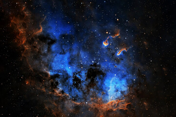 Wall Mural - beautiful blue space nebula. elements of this image furnishing nasa.
