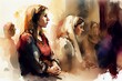 Prayer and Worship, watercolor style generative AI