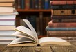 © BillionPhotos.com - Opened book in old library. Retro style.