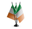 Small national flags of the Ireland on a white background