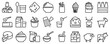 Line icons about dairy products on transparent background with editable stroke.