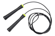 Jump Rope. Adjustable Jump Ropes For Fitness. Skipping Rope For Men, Women. Tangle-free Rapid Speed Jumping Rope For Kids With Ball Bearings. Jumprope For Home School Gym. White Isolated Background.