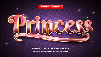 Princess text, editable text effect template, girly fancy text style