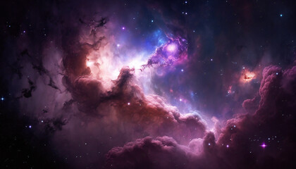 Wall Mural - a view from space to a galaxy - stars and nebula in space - space wallpaper - generative ai