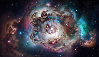 Wall Mural - a view from space to a galaxy - stars and nebula in space - space wallpaper - generative ai