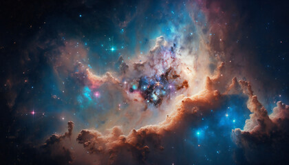 Wall Mural - a view from space to a galaxy - stars and nebula in space - space wallpaper - generative ai