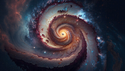 Wall Mural - a view from space to a galaxy - stars and nebula in space - space wallpaper - generative ai