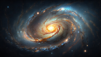 Wall Mural - a view from space to a galaxy - stars and nebula in space - space wallpaper - generative ai
