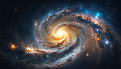 Wall Mural - a view from space to a galaxy - stars and nebula in space - space wallpaper - generative ai