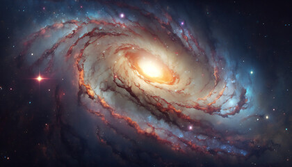 Wall Mural - a view from space to a galaxy - stars and nebula in space - space wallpaper - generative ai
