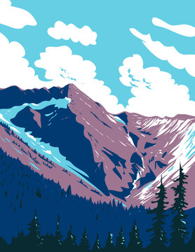 wpa poster art of illecillewaet glacier in selkirk mountains within the glacier national park in bri