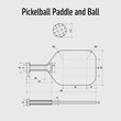 Pickleball paddle and ball dimensions