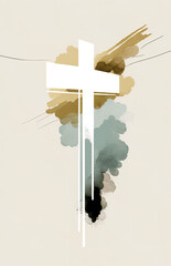 Spiritual illustration jesus cross christianity background art crucifix god
religion artwork religious gospel banner template biblical spirit light 
symbolic faith holy easter christmas generative ai