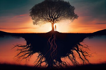 standing strong: embracing a solid foundation for life with deeply rooted stability: generative ai