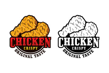 Wall Mural - Chicken crispy original taste design logo