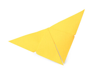 Poster - Yellow paper butterfly isolated on white. Origami art