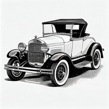 Revving Up The Retro: AI-Generated Art. The Timeless Style Of A 1929 Ford Roadster