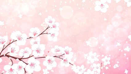 美しい桜の背景イラスト/花見/お花見/入学式/卒業式/入社式/入園式/卒園式/新入社員/新学期/4月/春/