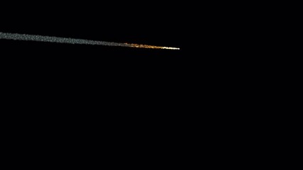 a heavy meteor off in the distance with heavy, long-lasting smoke that hangs in the air. the shot is