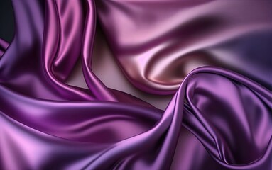 arrière-plan texturé de tissu drapé, satin coloré avec plis brillants ondulés violet