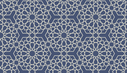 Wall Mural - Arabic style of geometric tiles seamless pattern