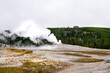 Spectacular geyser eruption in Yellowstone National Park

