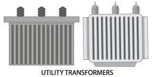 Electric Transformer On White Background