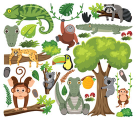 Sticker - Set of mix animal character