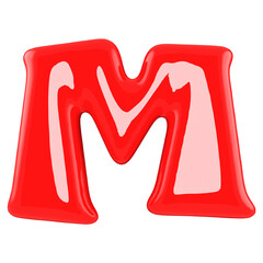 3d Font Red Letter M