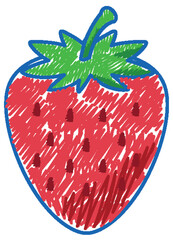 Wall Mural - Strawberry in pencil colour sketch simple style