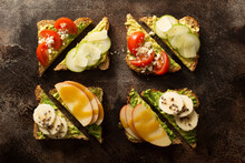 Avocado Toast With Various Toppings